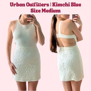 UO Kimchi Blue White Lace Mini Dress Open Back
